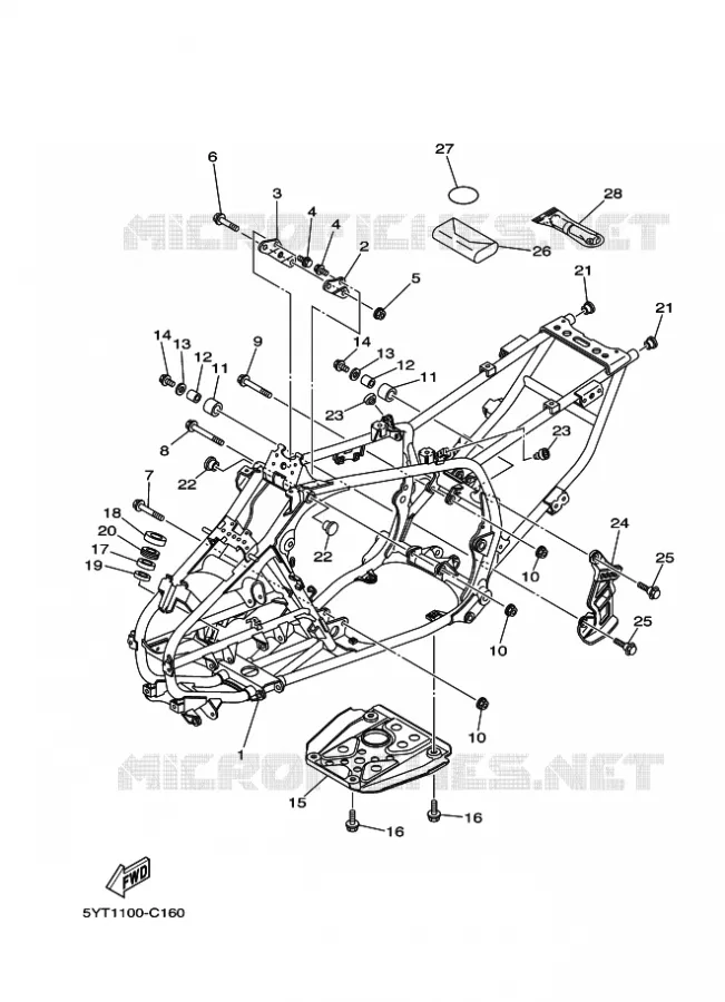 CADRE Yamaha QUAD 350 2010 RAPTOR  YFM350R