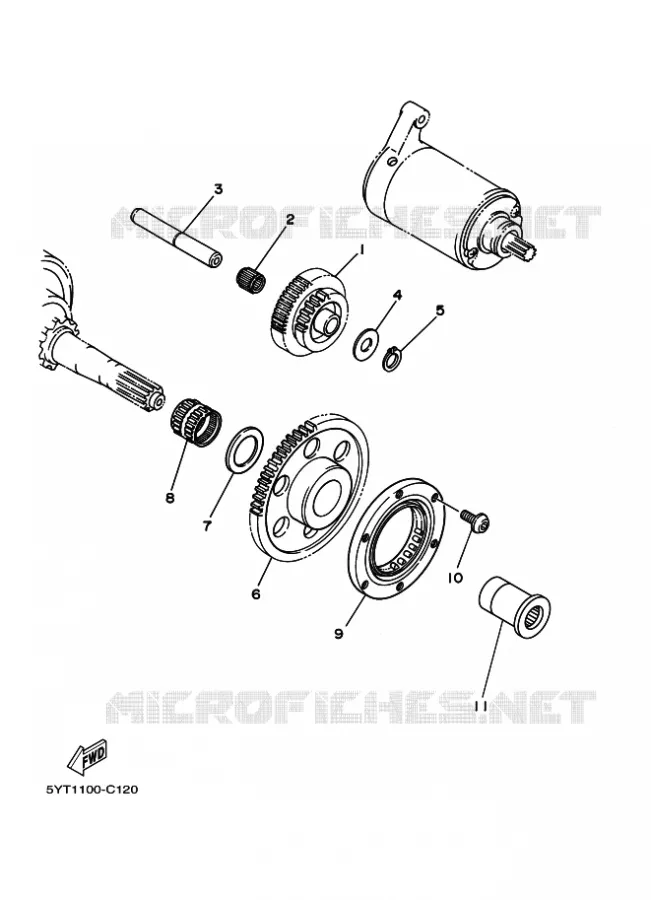 EMBRAYAGE DE DEMARREUR Yamaha QUAD 350 2010 RAPTOR  YFM350R