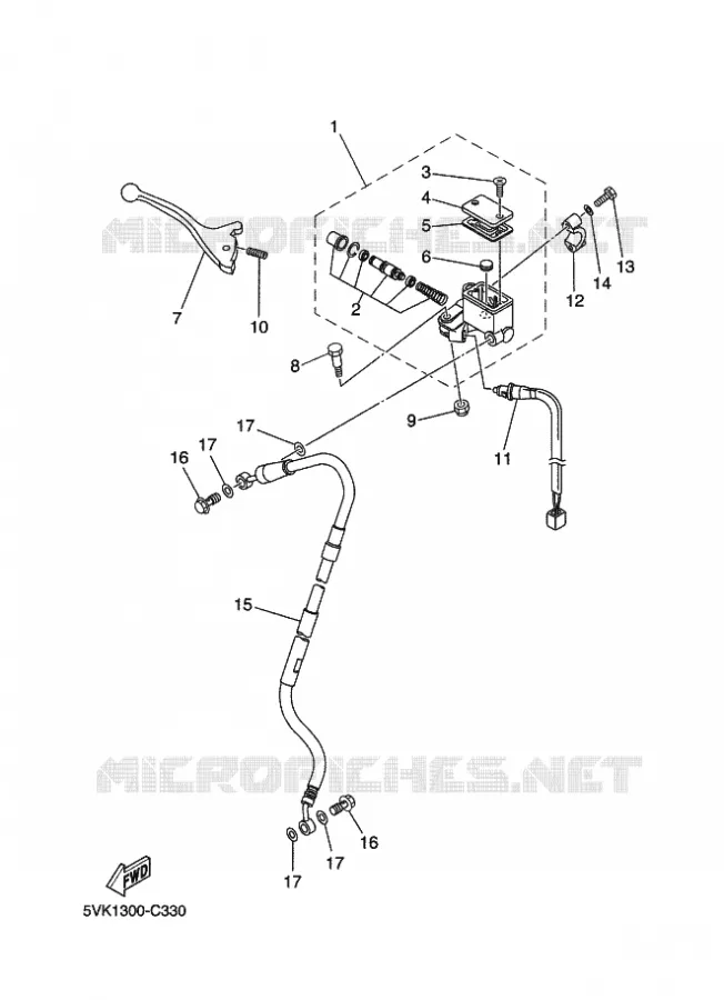 MAITRE CYLINDRE DE FREIN AVANT Yamaha MOTO 660 2014 XTX  XT660X