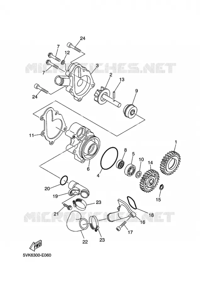 POMPE A EAU / DURITES Yamaha MOTO 660 2014 XTX  XT660X