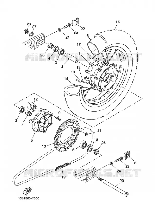 ROUE ARRIERE Yamaha MOTO 660 2014 XTX  XT660X