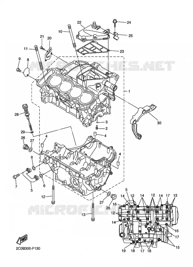 CARTER MOTEUR Yamaha MOTO 600 2009 R6  YZF-R6