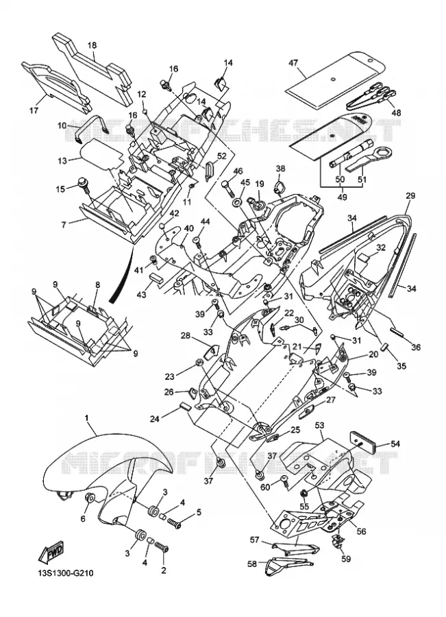 GARDE BOUE Yamaha MOTO 600 2009 R6  YZF-R6