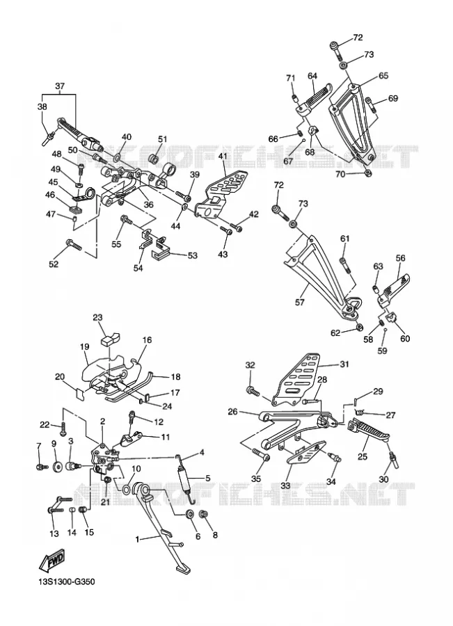 SUPPORT / REPOSE PIEDS Yamaha MOTO 600 2009 R6  YZF-R6