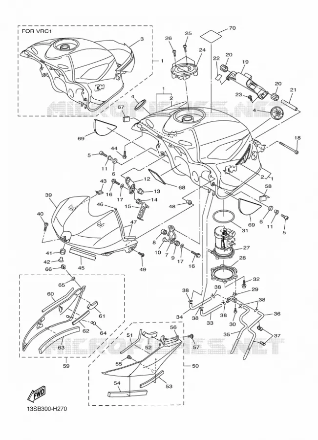 RESERVOIR A ESSENCE Yamaha MOTO 600 2009 R6  YZF-R6