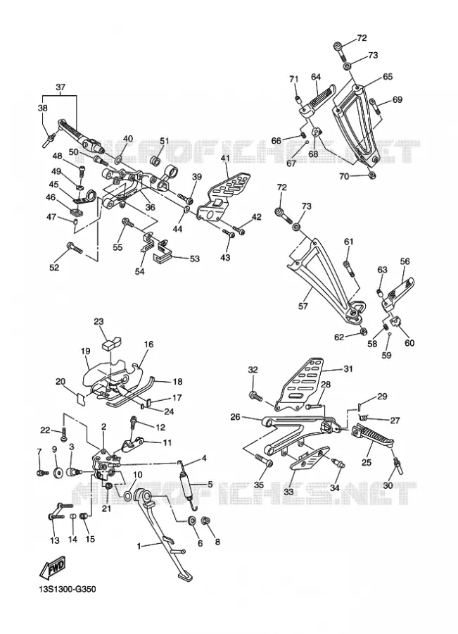 SUPPORT / REPOSE PIEDS Yamaha MOTO 600 2009 R6  YZF-R6