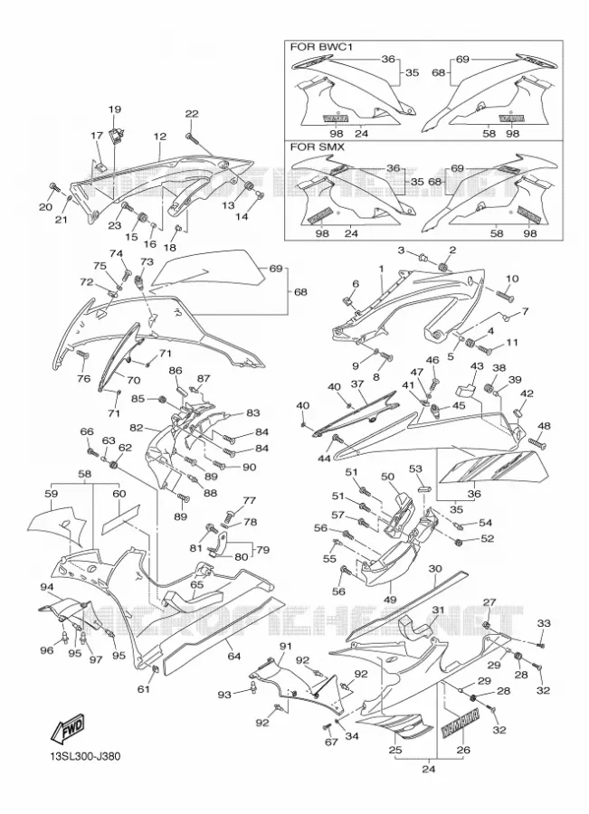 CARENAGES 2 Yamaha MOTO 600 2010 R6  YZF-R6