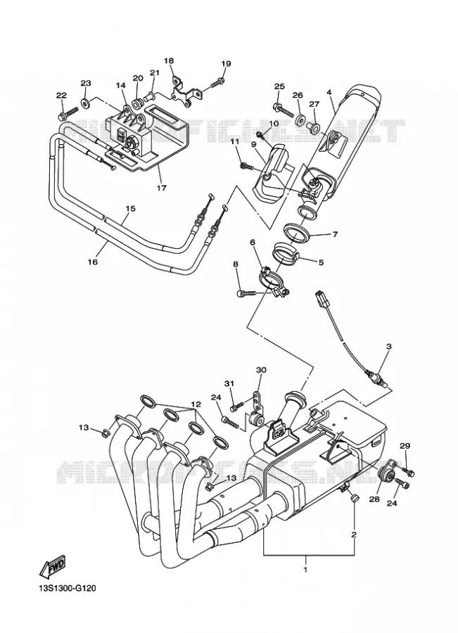 ECHAPPEMENT Yamaha MOTO 600 2010 R6  YZF-R6