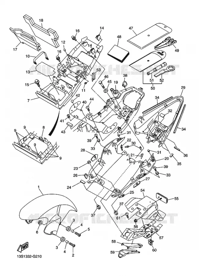 GARDE BOUE Yamaha MOTO 600 2010 R6  YZF-R6