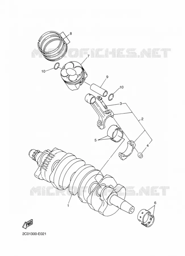 VILEBREQUIN / PISTON Yamaha MOTO 600 2010 R6  YZF-R6