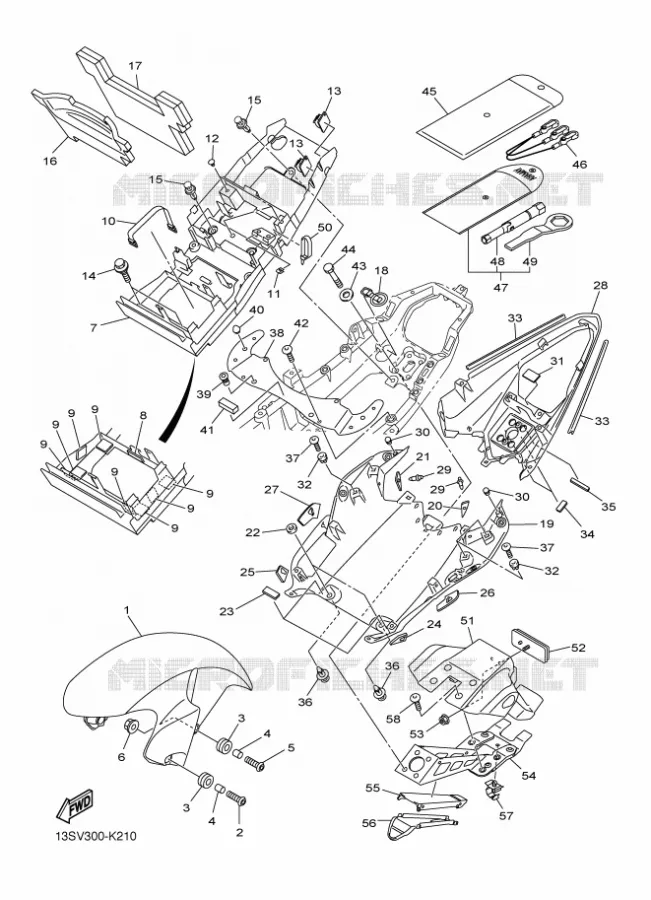 GARDE BOUE Yamaha MOTO 600 2011 R6  YZF-R6