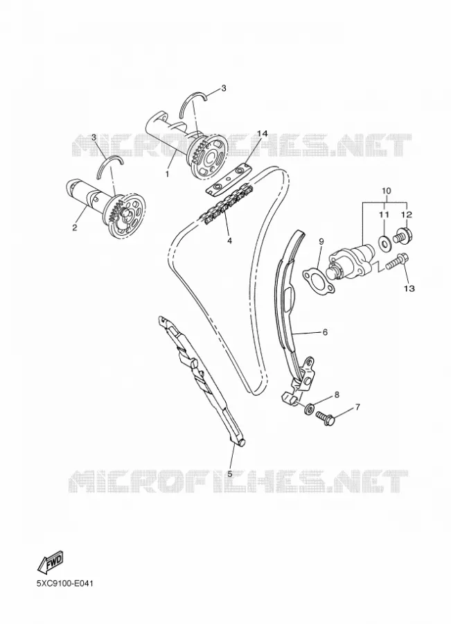ARBRE A CAMES / CHAINE DE DISTRIBUTION Yamaha MOTO 250 2012 YZF  YZ250F