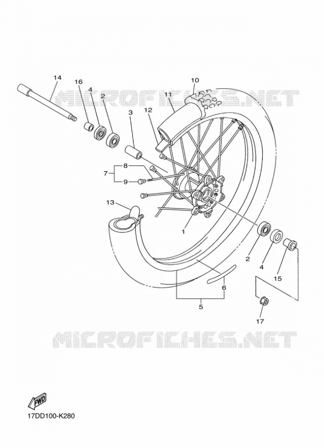 ROUE AVANT Yamaha MOTO 250 2012 YZF  YZ250F
