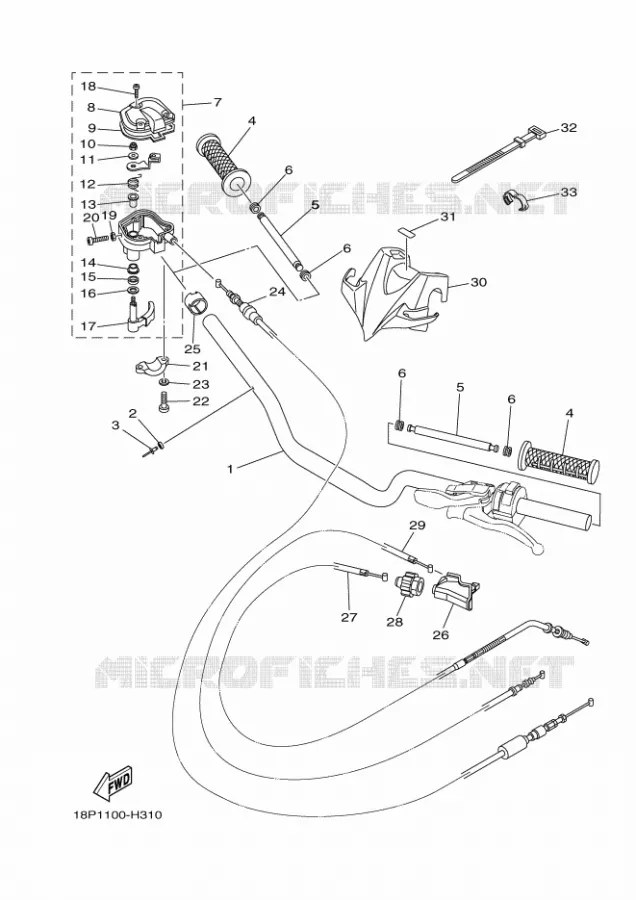 GUIDON ET CABLES Yamaha QUAD 450 2011 YFZ R  YFZ450R