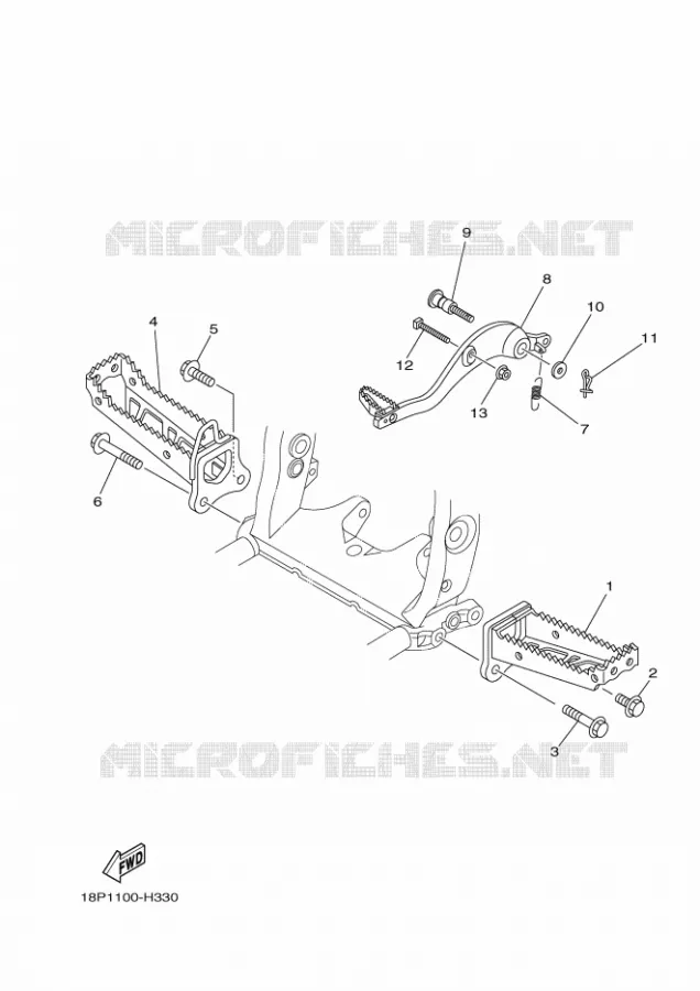 SUPPORT / REPOSE PIEDS Yamaha QUAD 450 2013 YFZ R  YFZ450R
