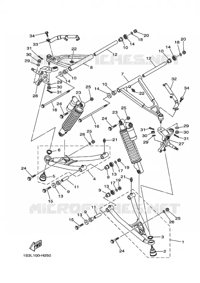 SUSPENSION / ROUE AVANT Yamaha QUAD 700 2010 RAPTOR  YFM700R