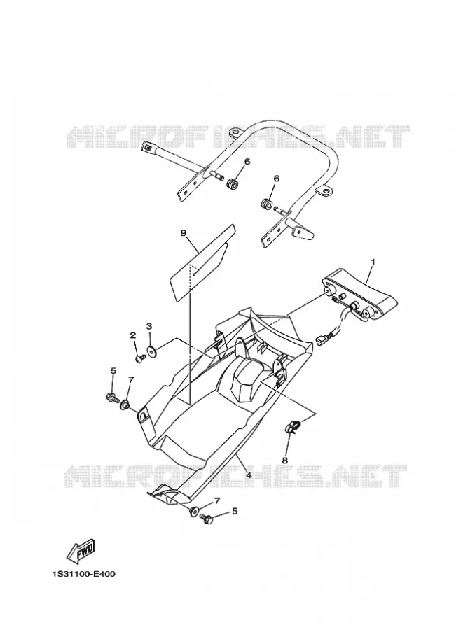 FEU ARRIERE 2 Yamaha QUAD 700 2011 RAPTOR  YFM700R