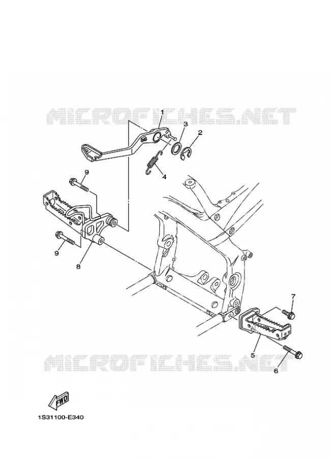 SUPPORT / REPOSE PIEDS Yamaha QUAD 700 2011 RAPTOR  YFM700R