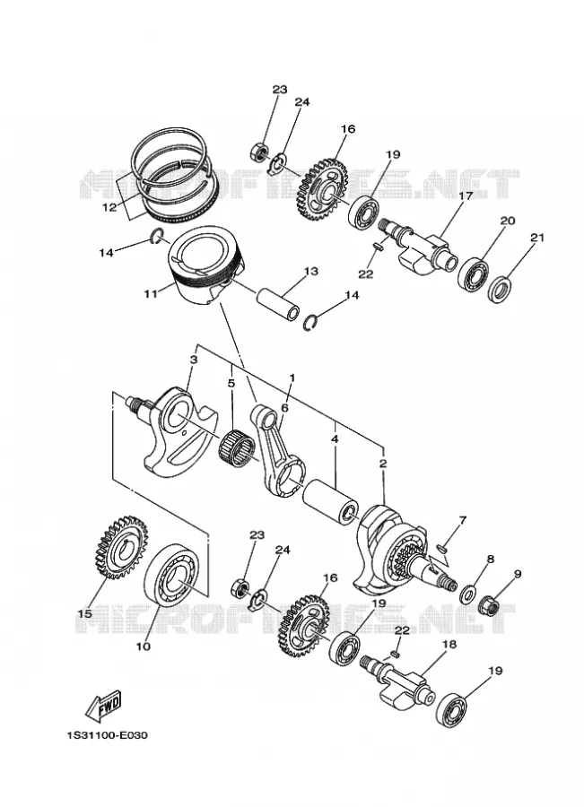 VILEBREQUIN / PISTON Yamaha QUAD 700 2012 RAPTOR  YFM700R