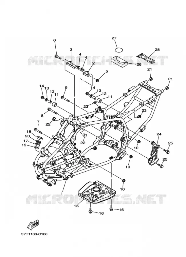 CADRE Yamaha QUAD 350 2011 RAPTOR  YFM350