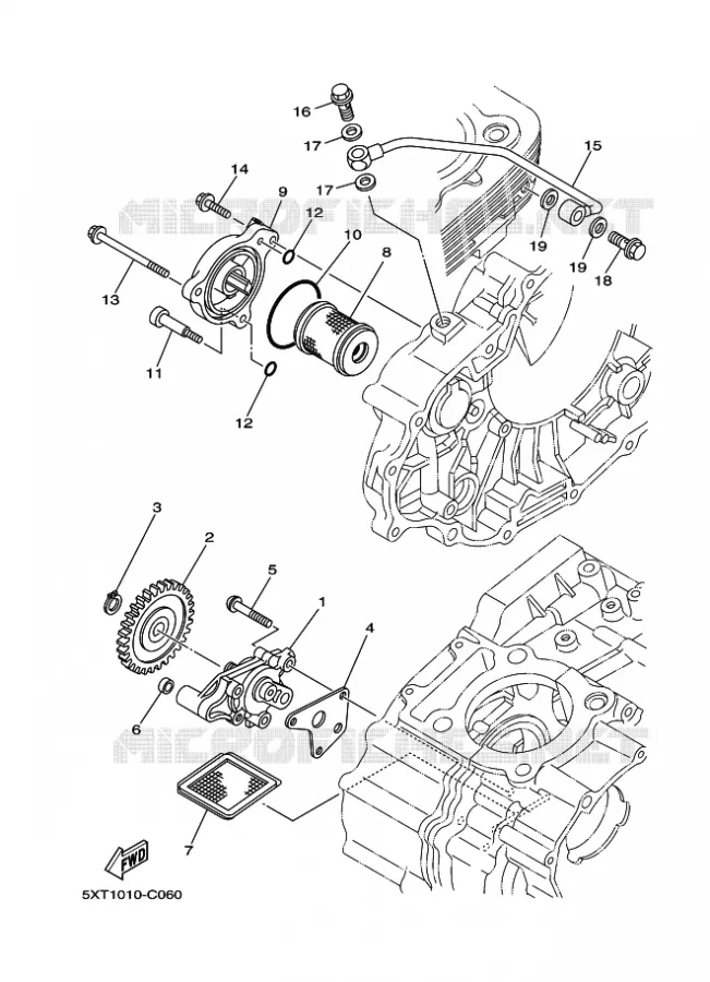 POMPE A HUILE Yamaha QUAD 250 2010 RAPTOR  YFM250R