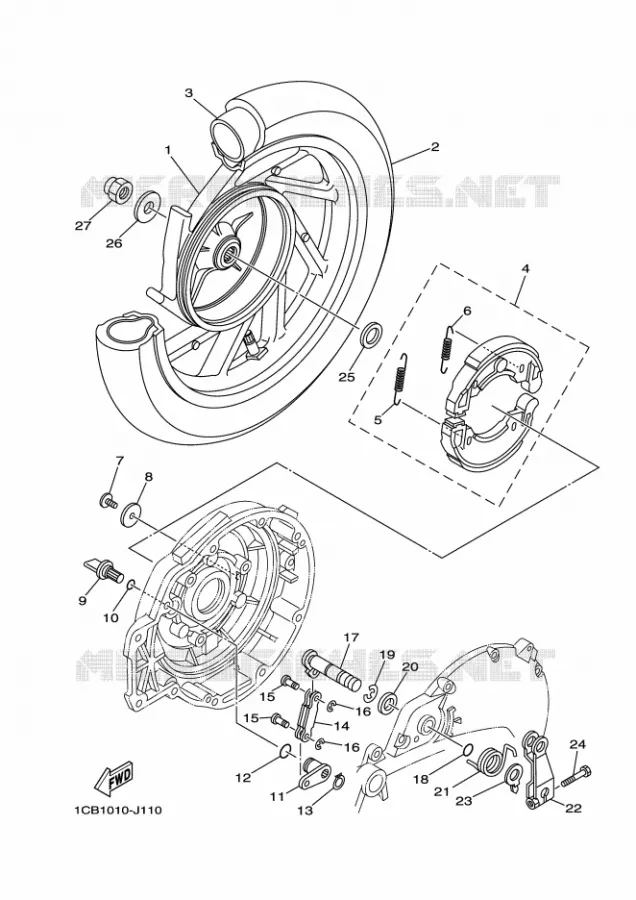 ROUE ARRIERE Yamaha SCOOTER ELECTRIC 2011 ED06  EC-03