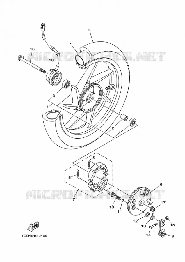 ROUE AVANT Yamaha SCOOTER ELECTRIC 2011 ED06  EC-03