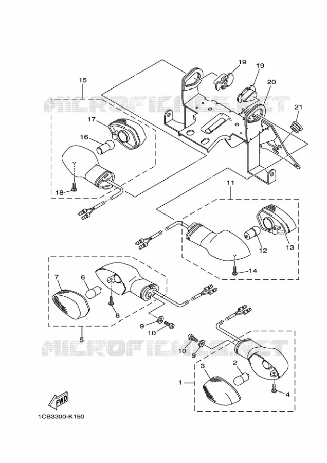 CLIGNOTANT Yamaha SCOOTER ELECTRIC 2012 EC03  ED06