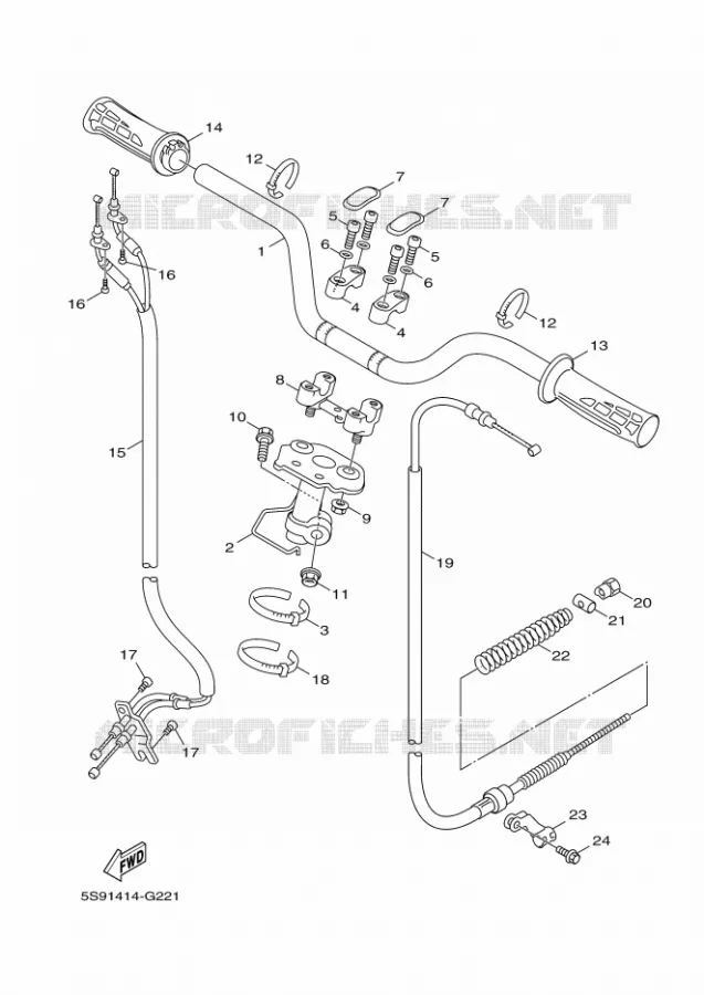 GUIDON ET CABLES Yamaha SCOOTER 125 2010 BWS  YW125