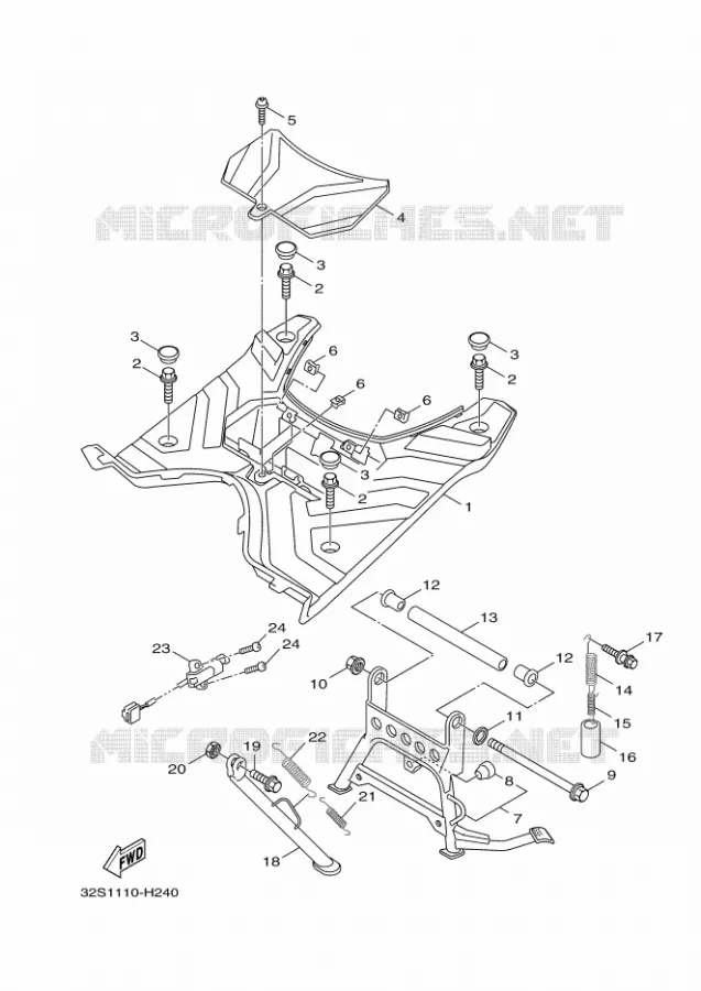 SUPPORT / REPOSE PIEDS Yamaha SCOOTER 125 2010 XOVER  YW125