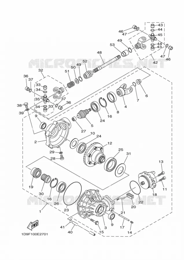 DIFFERENTIEL AVANT Yamaha QUAD 450 2007 GRIZZLY  YFM450FWAN