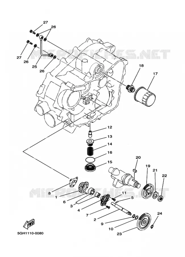 POMPE A HUILE Yamaha QUAD 450 2007 GRIZZLY  YFM450FWAN