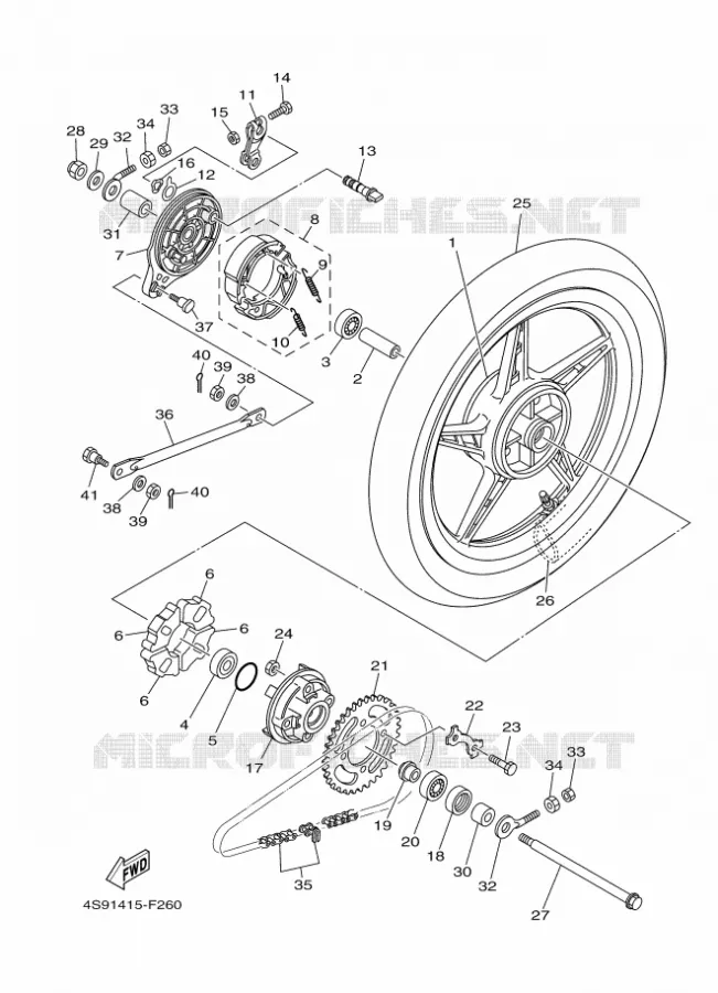 ROUE ARRIERE Yamaha SCOOTER 110 2014 CRYPTON  T110C