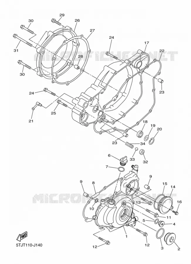 CARTER - MOTEUR 1 Yamaha MOTO 450 2014 WRF  WR450F