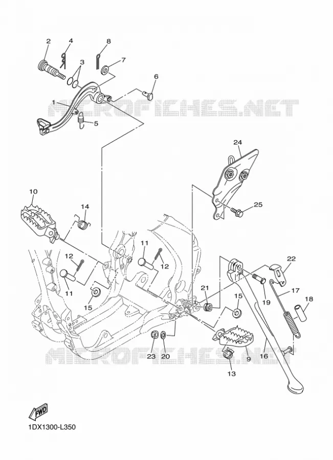 SUPPORT / REPOSE PIEDS Yamaha MOTO 450 2014 WRF  WR450F