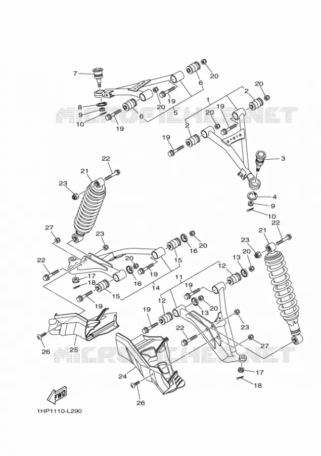 SUSPENSION / ROUE AVANT Yamaha QUAD 700 2012 GRIZZLY  YFM700FWADYFM7FGPB