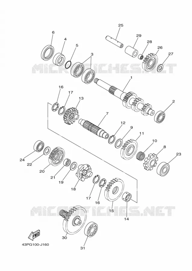 TRANSMISSION Yamaha QUAD 700 2012 GRIZZLY  YFM700FWADYFM7FGPHB