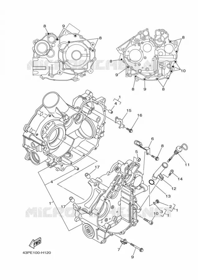 CARTER MOTEUR Yamaha QUAD 700 2012 GRIZZLY  YFM700FWADYFM7FGPSEB