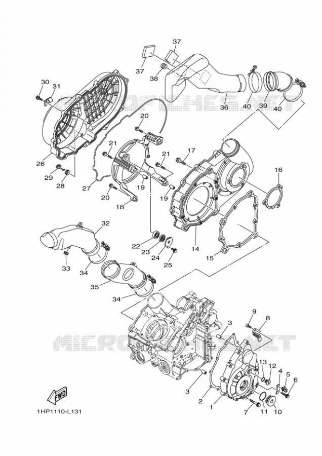 CARTER - MOTEUR 1 Yamaha QUAD 700 2013 GRIZZLY  YFM700FWADYFM7FGPD
