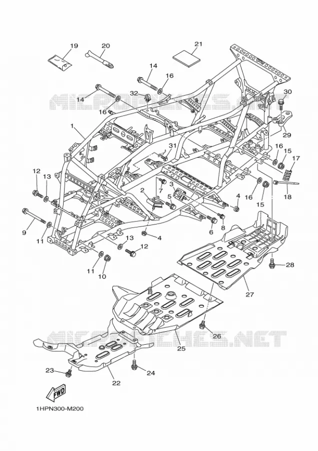 CADRE Yamaha QUAD 700 2013 GRIZZLY  YFM700FWADYFM7FGPAD