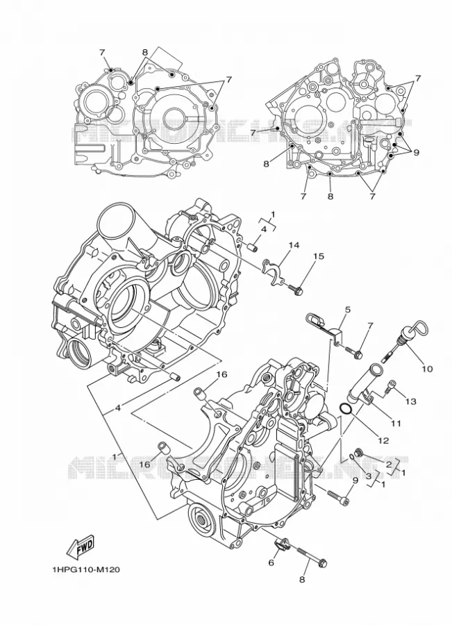 CARTER MOTEUR Yamaha QUAD 700 2013 GRIZZLY  YFM700FWADYFM7FGPLED