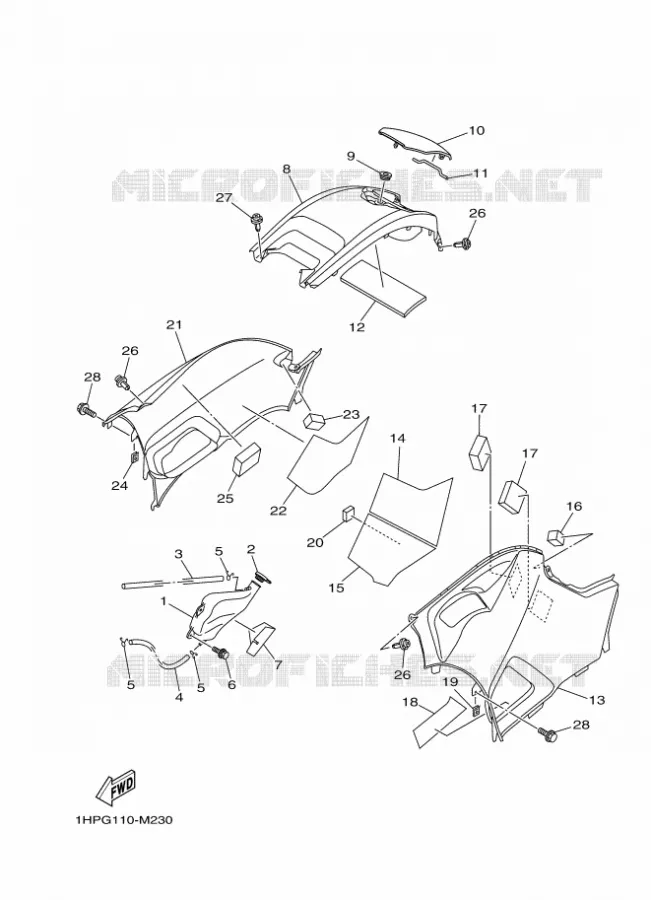 COUVERCLE LATERAL Yamaha QUAD 700 2013 GRIZZLY  YFM700FWADYFM7FGPLED