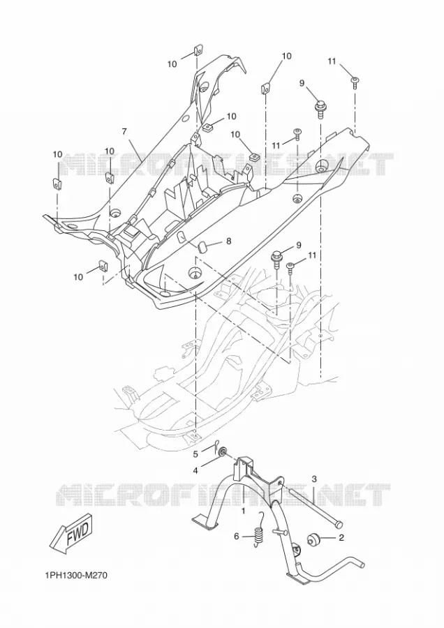 SUPPORT / REPOSE PIEDS Yamaha SCOOTER 50 2013 NITRO  NS50
