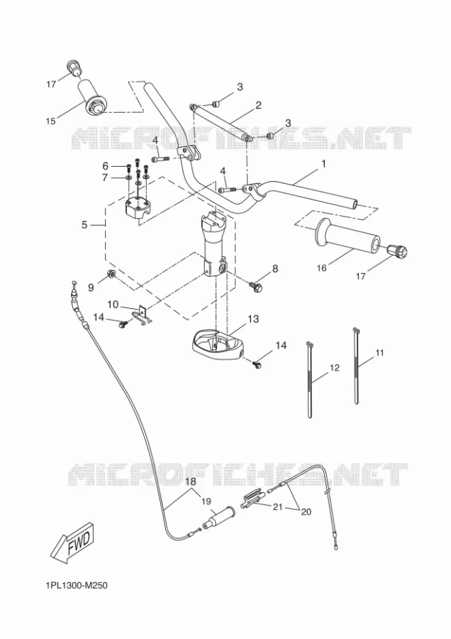 GUIDON ET CABLES Yamaha SCOOTER 50 2016 NITRO  NS50N