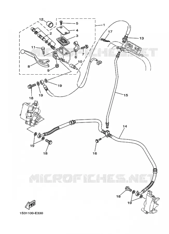 MAITRE CYLINDRE DE FREIN AVANT Yamaha QUAD 700 2006 RAPTOR  YFM700RYFM700RV