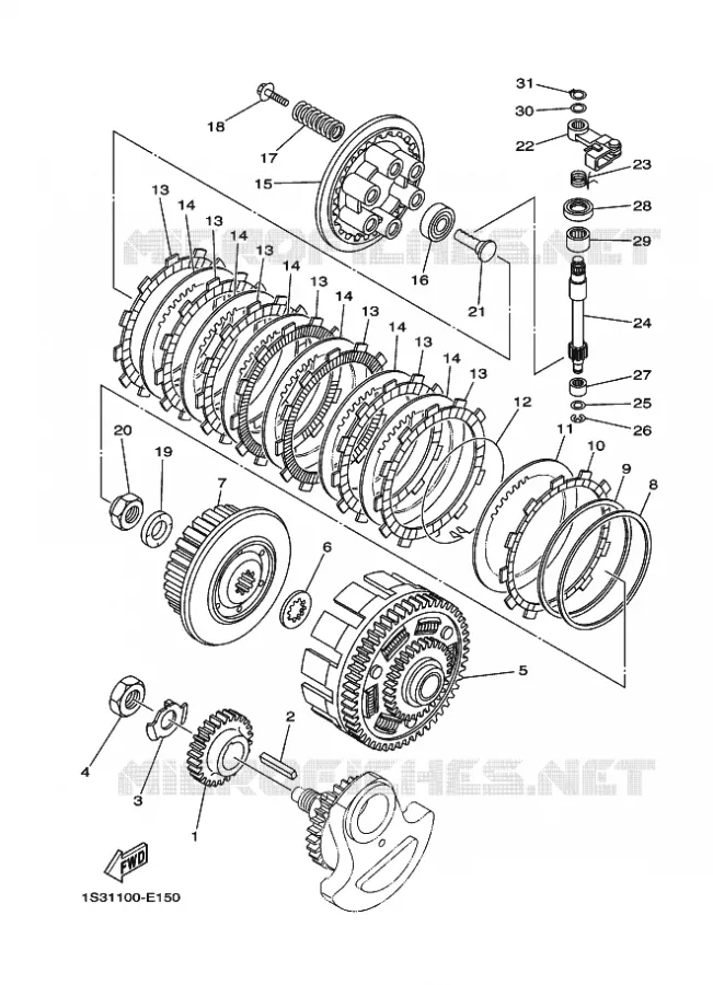 EMBRAYAGE DE DEMARREUR Yamaha QUAD 700 2006 RAPTOR  YFM700RYFM700RV