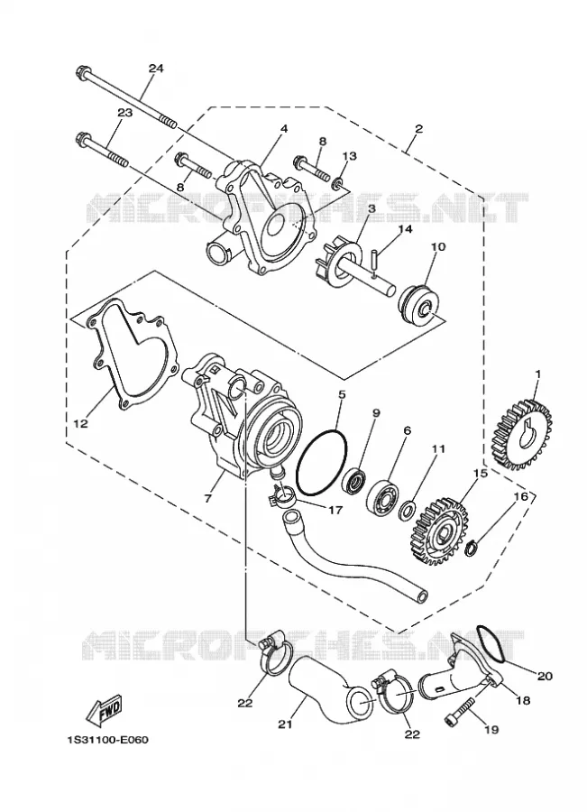 POMPE A EAU / DURITES Yamaha QUAD 700 2006 RAPTOR  YFM700RYFM700RV