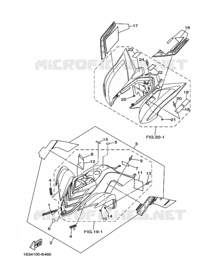 EMBLEME / ETIQUETTE 2 Yamaha QUAD 700 2006 RAPTOR  YFM700RYFM700RV