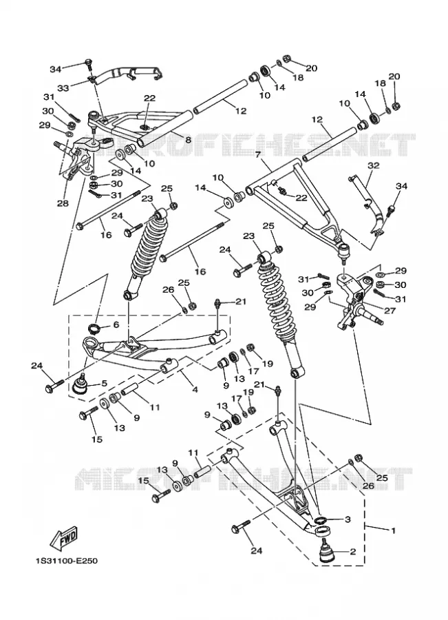 SUSPENSION / ROUE AVANT Yamaha QUAD 700 2007 RAPTOR  YFM700RYFM70RW