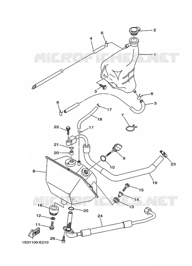 RESERVOIR D'HUILE Yamaha QUAD 700 2007 RAPTOR  YFM700RYFM70RW